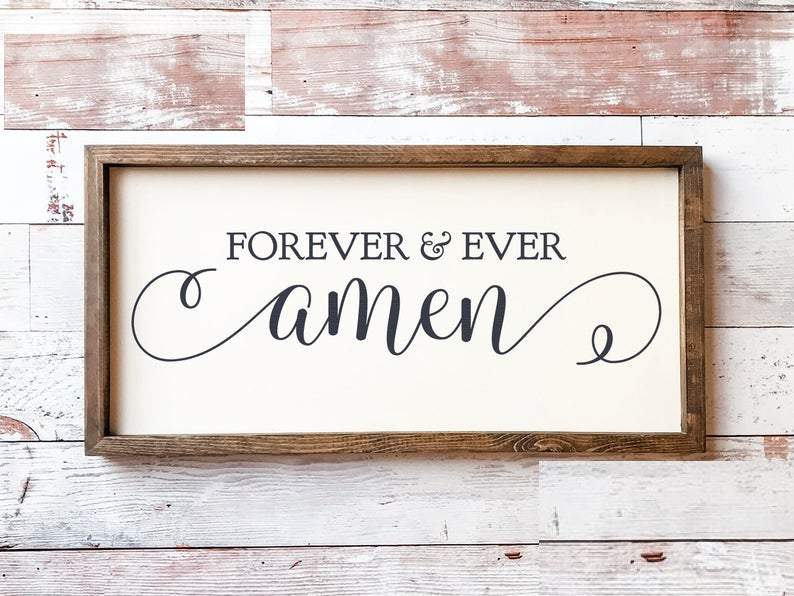 Living Words Wall Decor Standard Size - 18" x 7" Forever and ever Amen